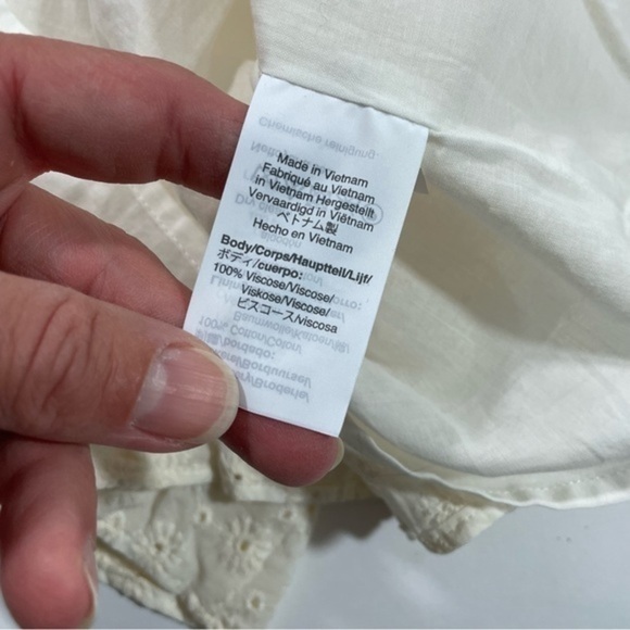 Madewell Eyelet Tie Mini Dress Ivory AL321 - Picture 5 of 10